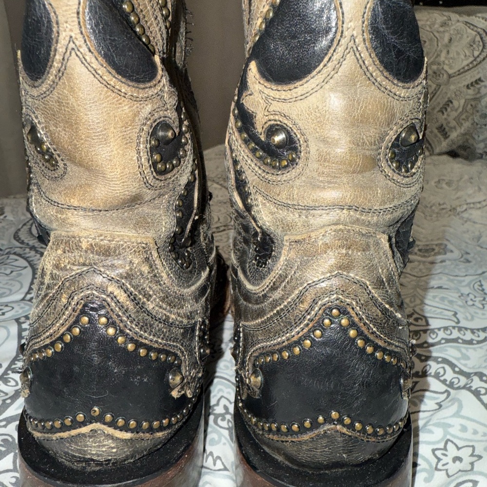 Lucchese Ombré Pearl Goat Square Toe Cowboy Boots - Picture 13 of 16